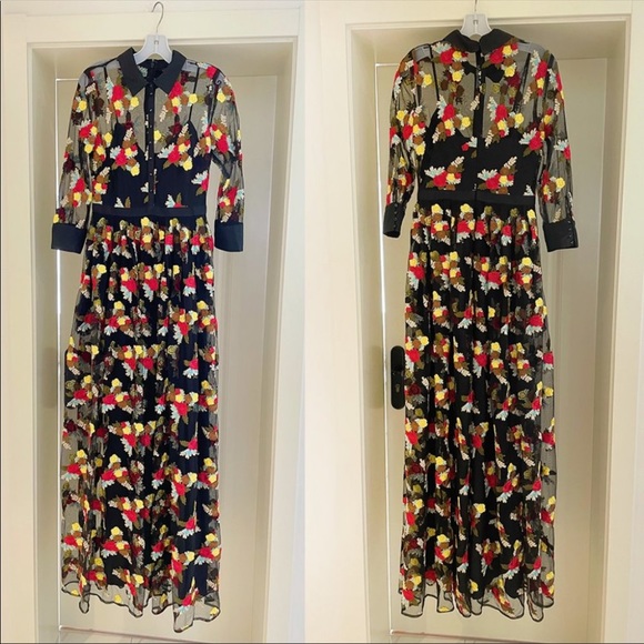 New! Badgley Mischka floral embroidered gown - Picture 6 of 6